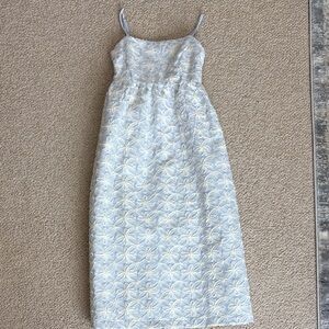 Light Blue and White Floral Maxi Dress